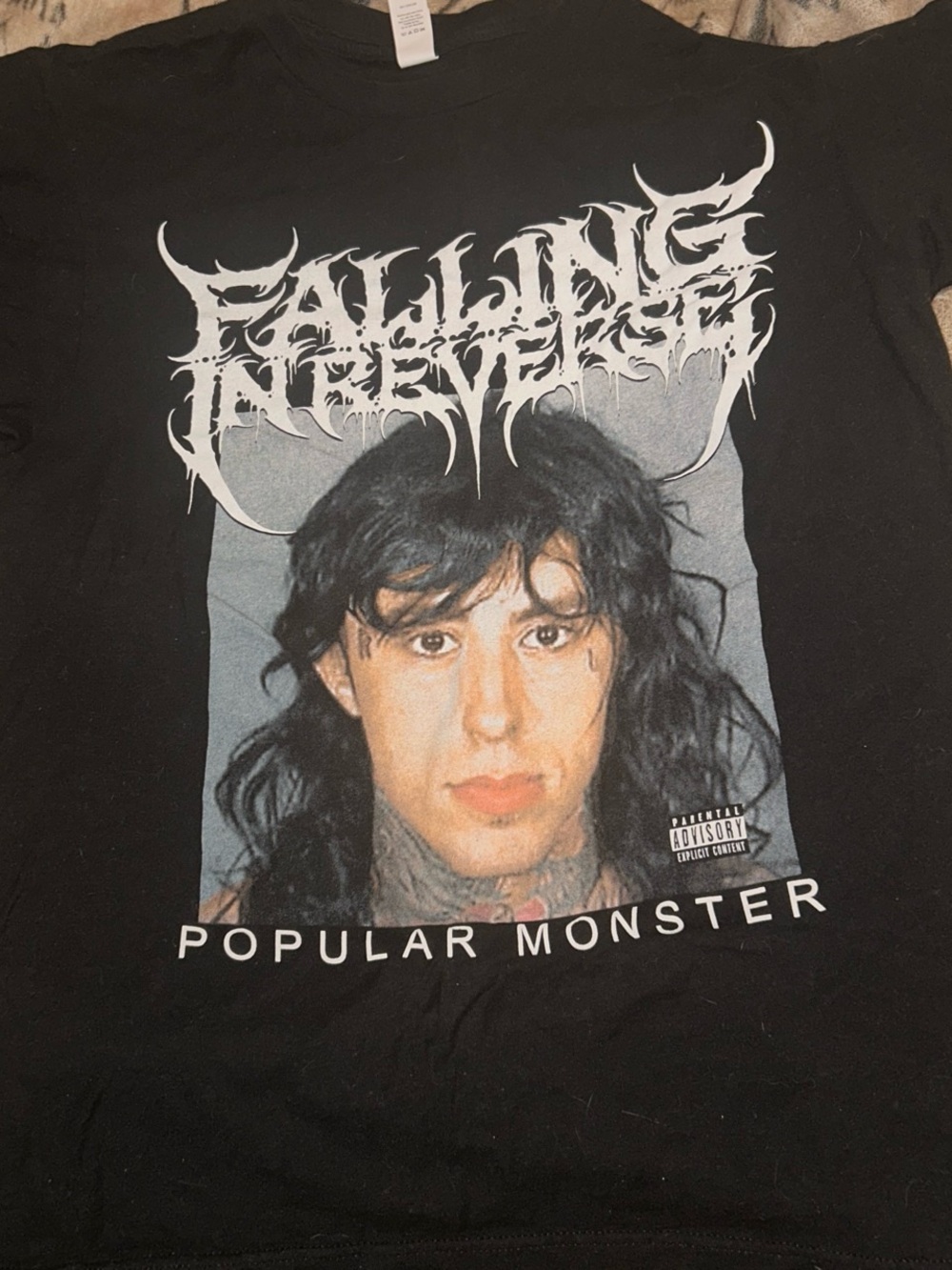 Tultex Black 'Popular Monster' Graphic Band Tee